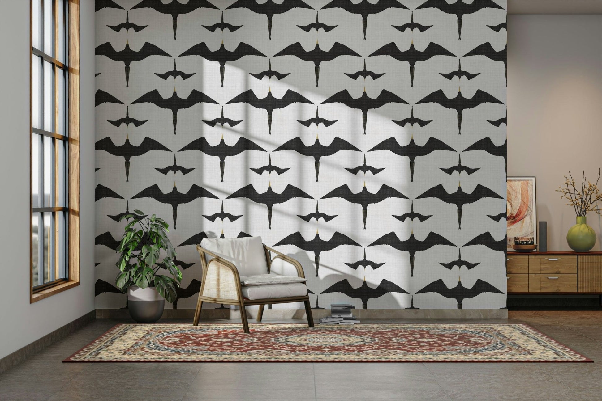 Minimalist coastal wall mural
