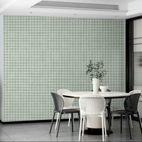Watercolor gingham pattern in green and beige
