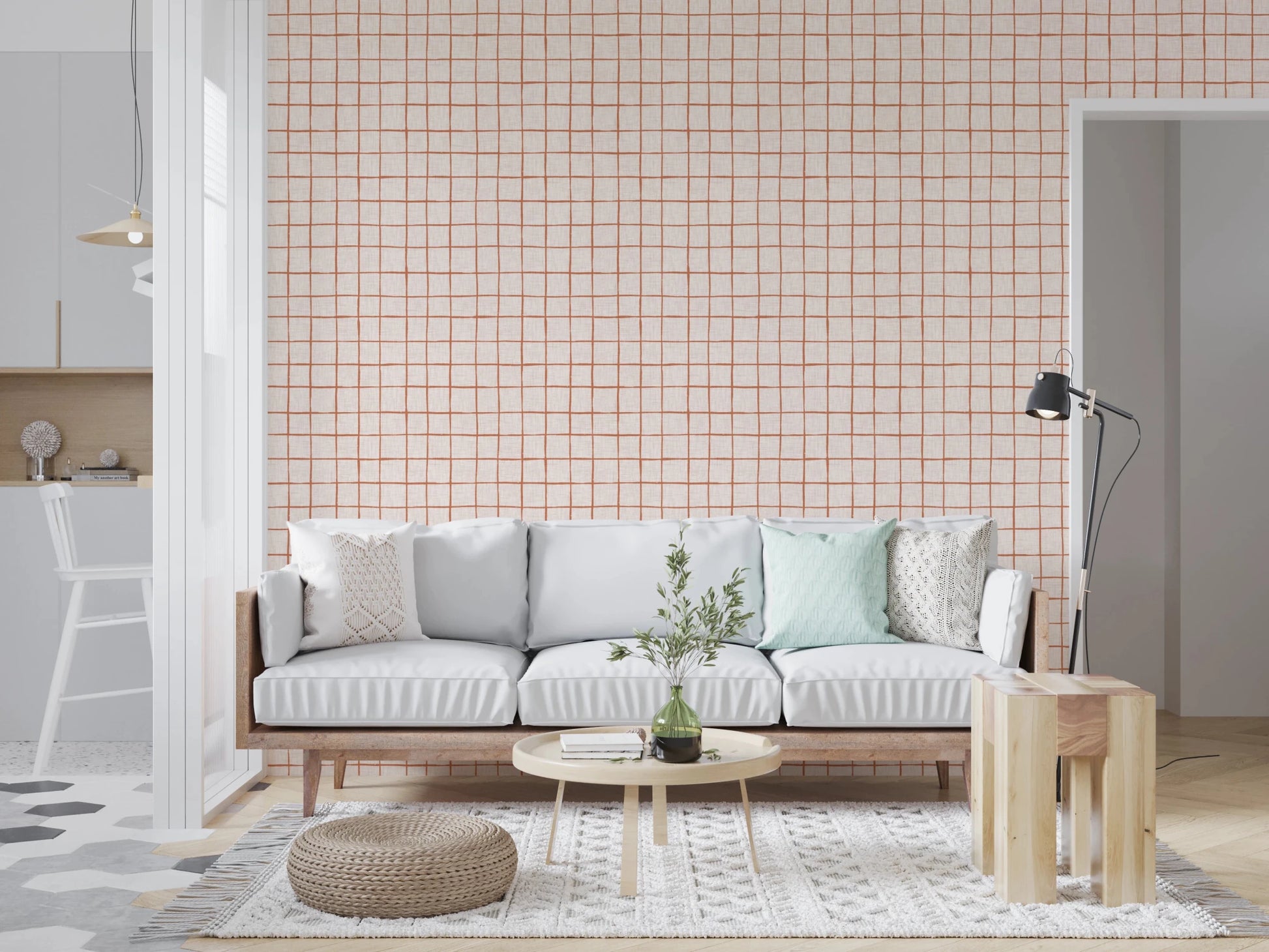 Rustic Grid Design  Wallpaper⁠