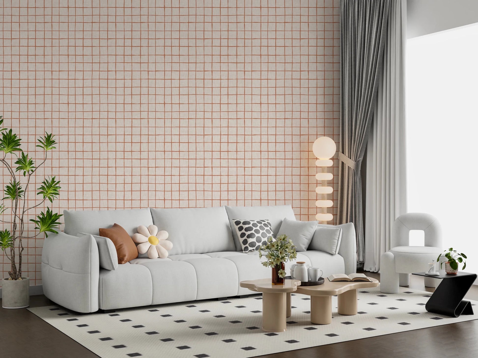 Rustic Grid Design  Wallpaper⁠
