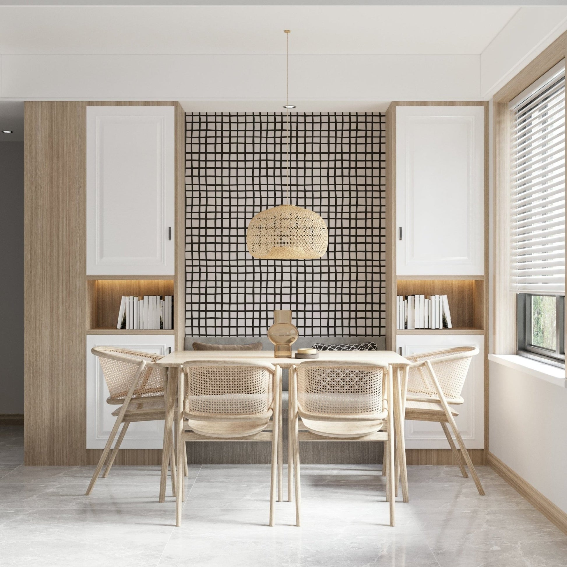 High-contrast modern Rustic Grid Lines Wallpaper pattern., GD6534