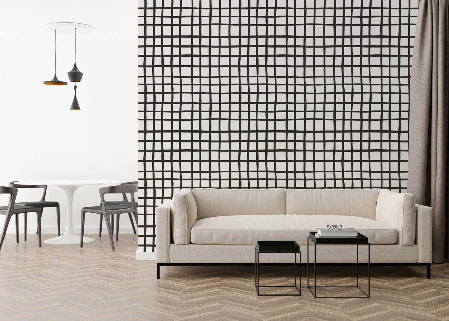 Unique abstract Rustic Grid Lines Wallpaper line texture., GD6534