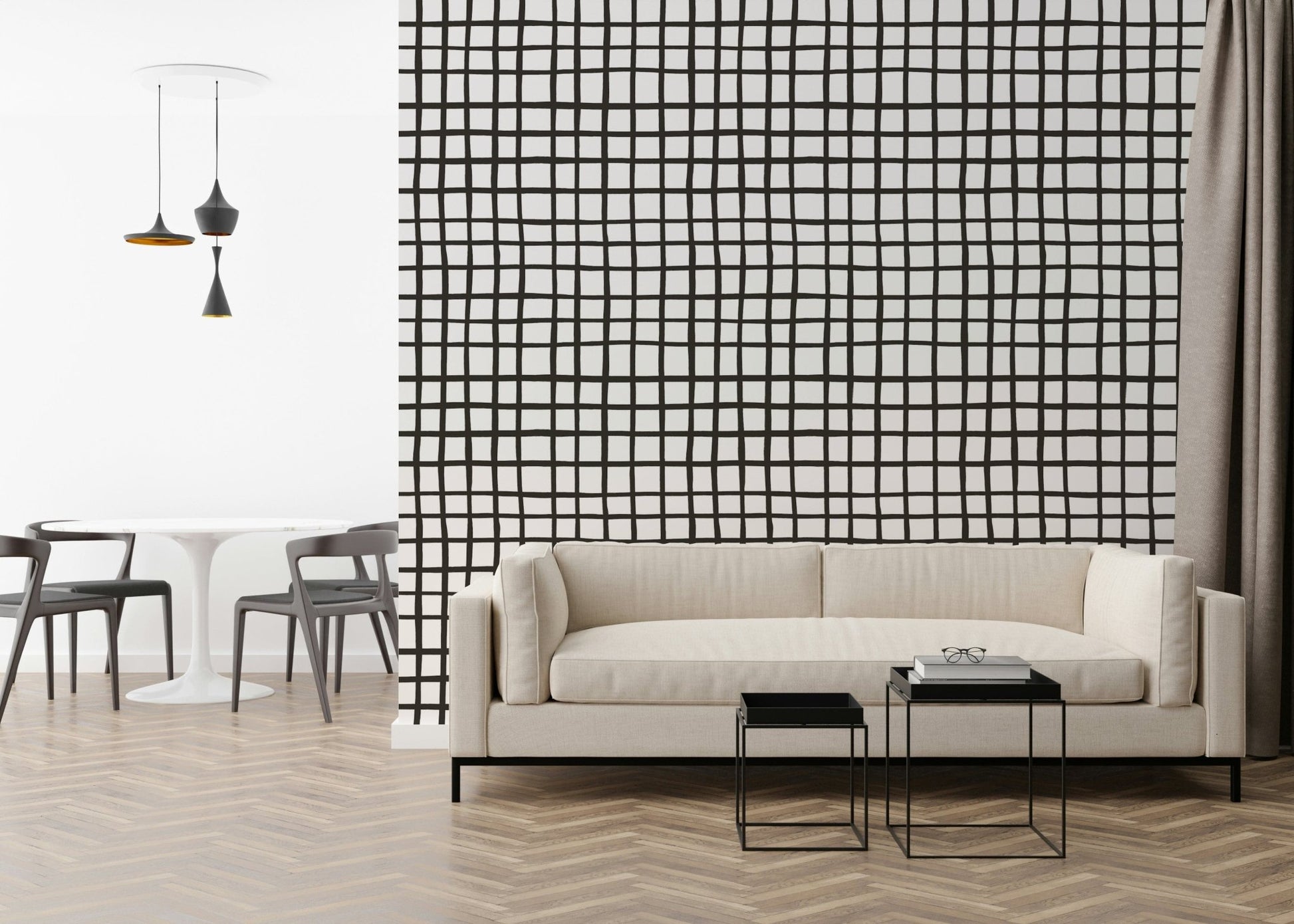 Unique abstract Rustic Grid Lines Wallpaper line texture., GD6534
