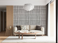Farmhouse style Rustic Grid Lines Wallpaper wall covering., GD6534