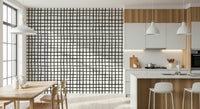 Artisanal abstract Rustic Grid Lines Wallpaper lines image., GD6534