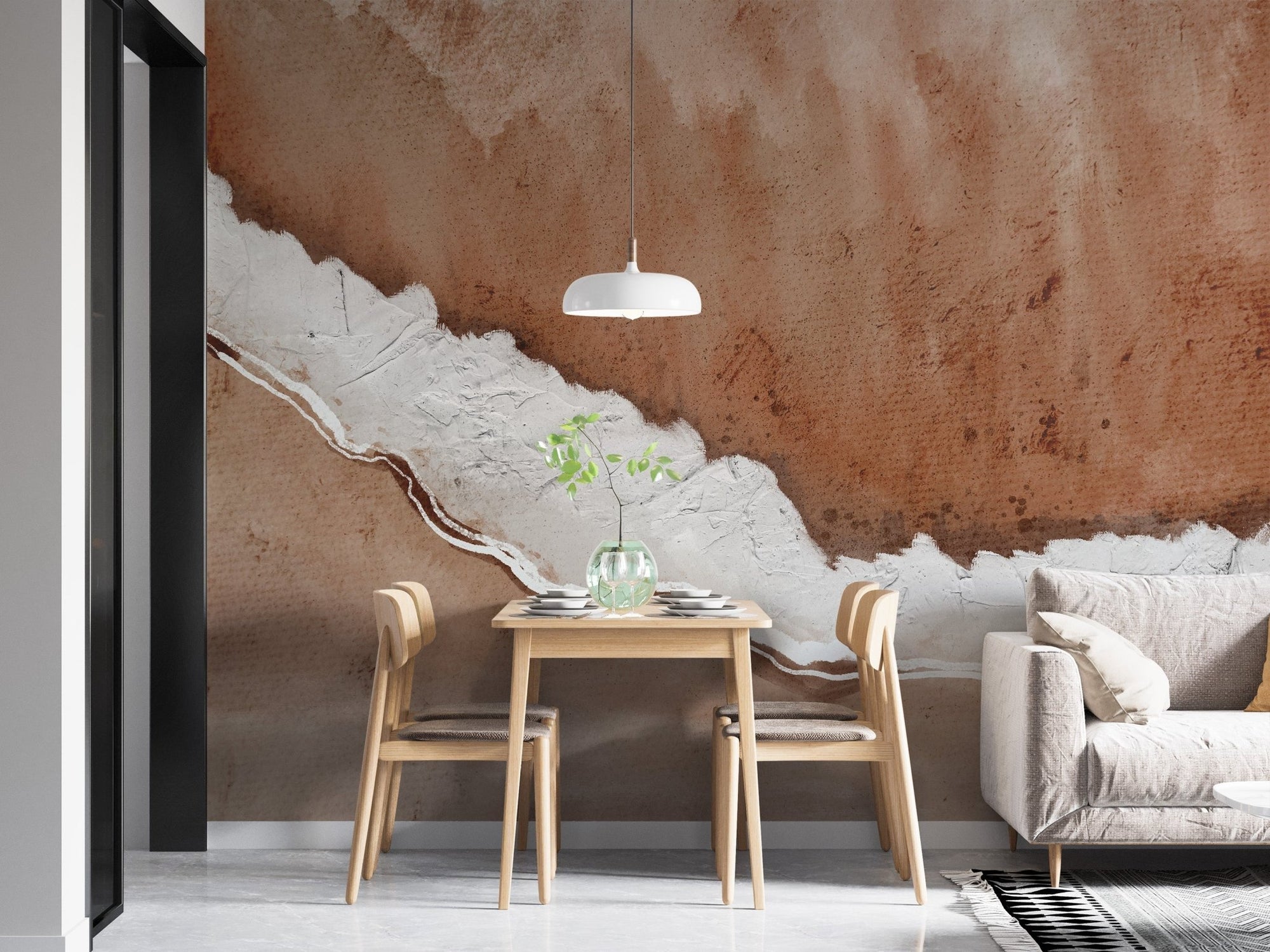 Rustic horizon textured wallpaper mural, B434