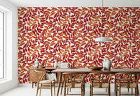 Hallway decorated with Rustic Leaves wallpaper to add organic texture.