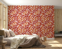 Modern office space decorated with Rustic Leaves Wall Mural for a natural vibe.