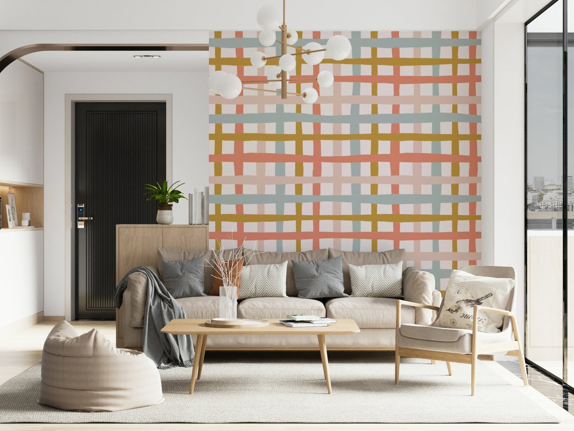 Cozy pastel Rustic Lines Wallpaper Wallpaper⁠ backdrop
