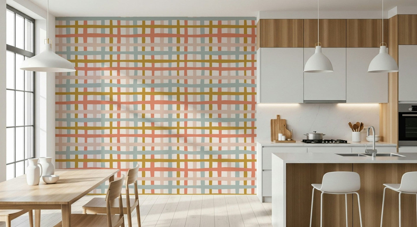 Woven design Rustic Lines Wallpaper Wallpaper⁠ art