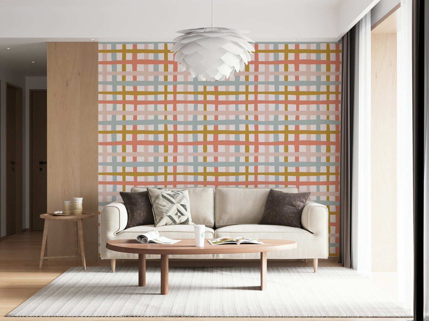 Muted color Rustic Lines Wallpaper Wallpaper⁠ panel