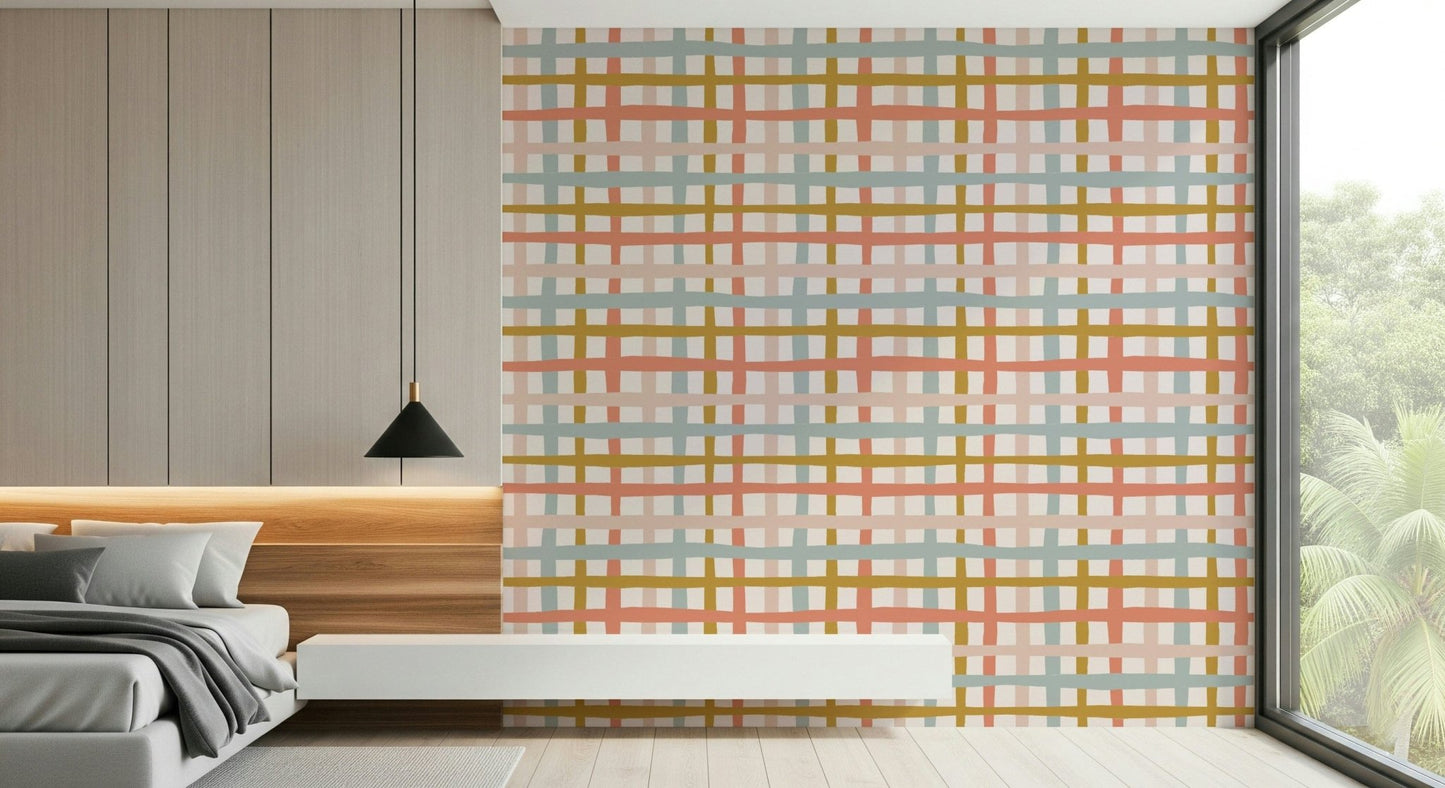 Artisan style Rustic Lines Wallpaper Wallpaper⁠ detail