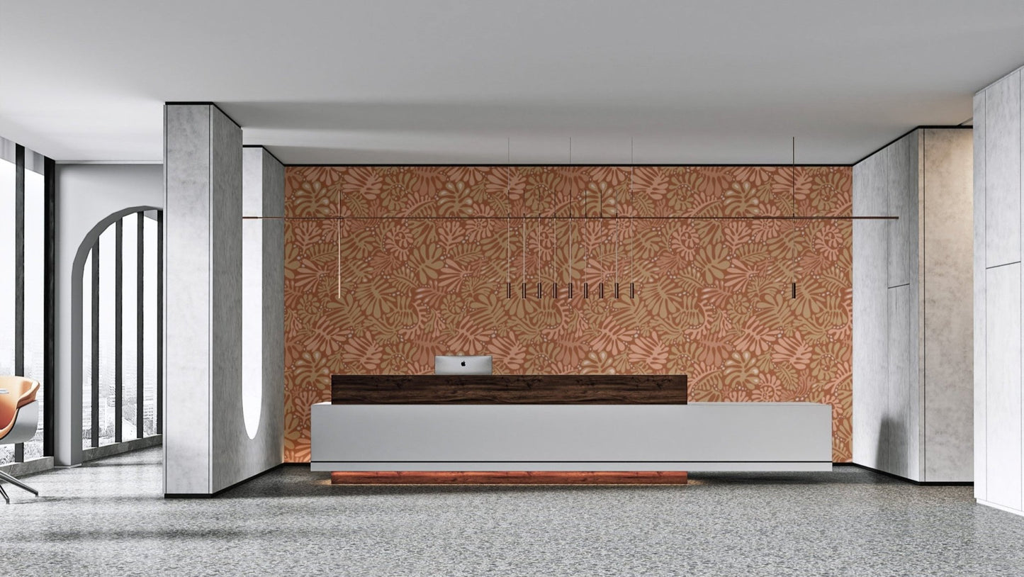 Removable wallpaper with Matisse leaf patterns