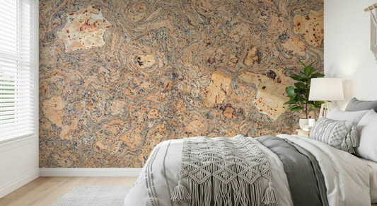 Rustic Natural Cork Pattern Wall Mural unique textured design