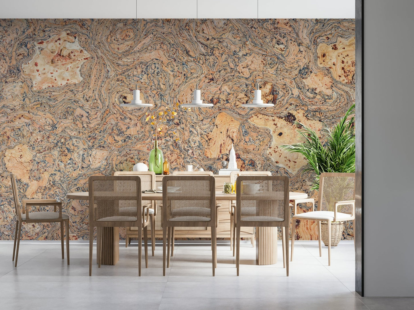 Earthy tones Rustic Natural Cork Pattern Wall Mural unique