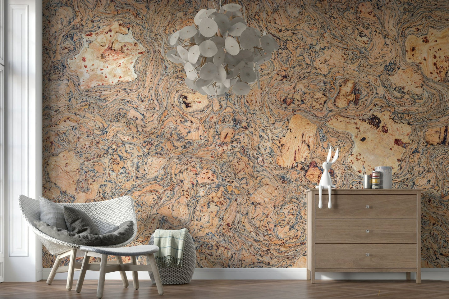 Natural grain Rustic Natural Cork Pattern Wall Mural wall decor