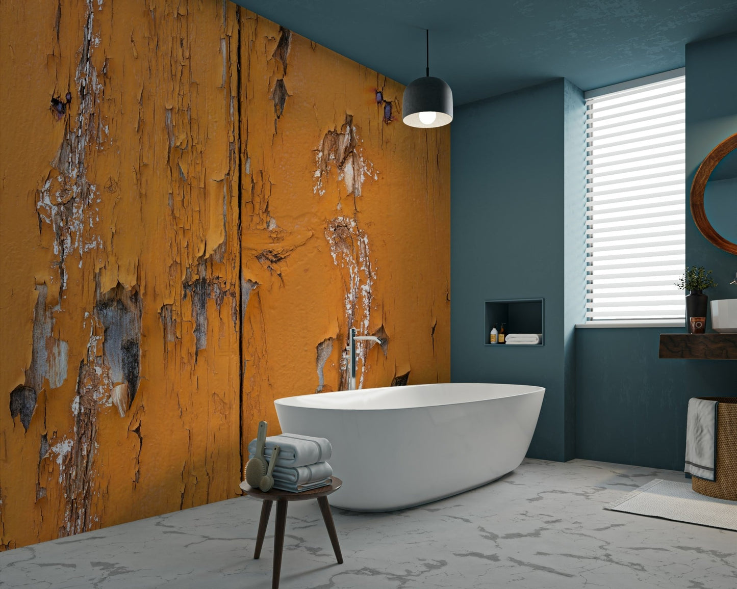 Rustic Orange Texture Wall Mural