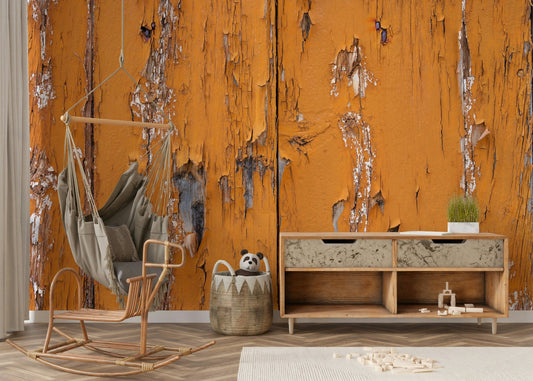 Rustic Orange Texture Wall Mural