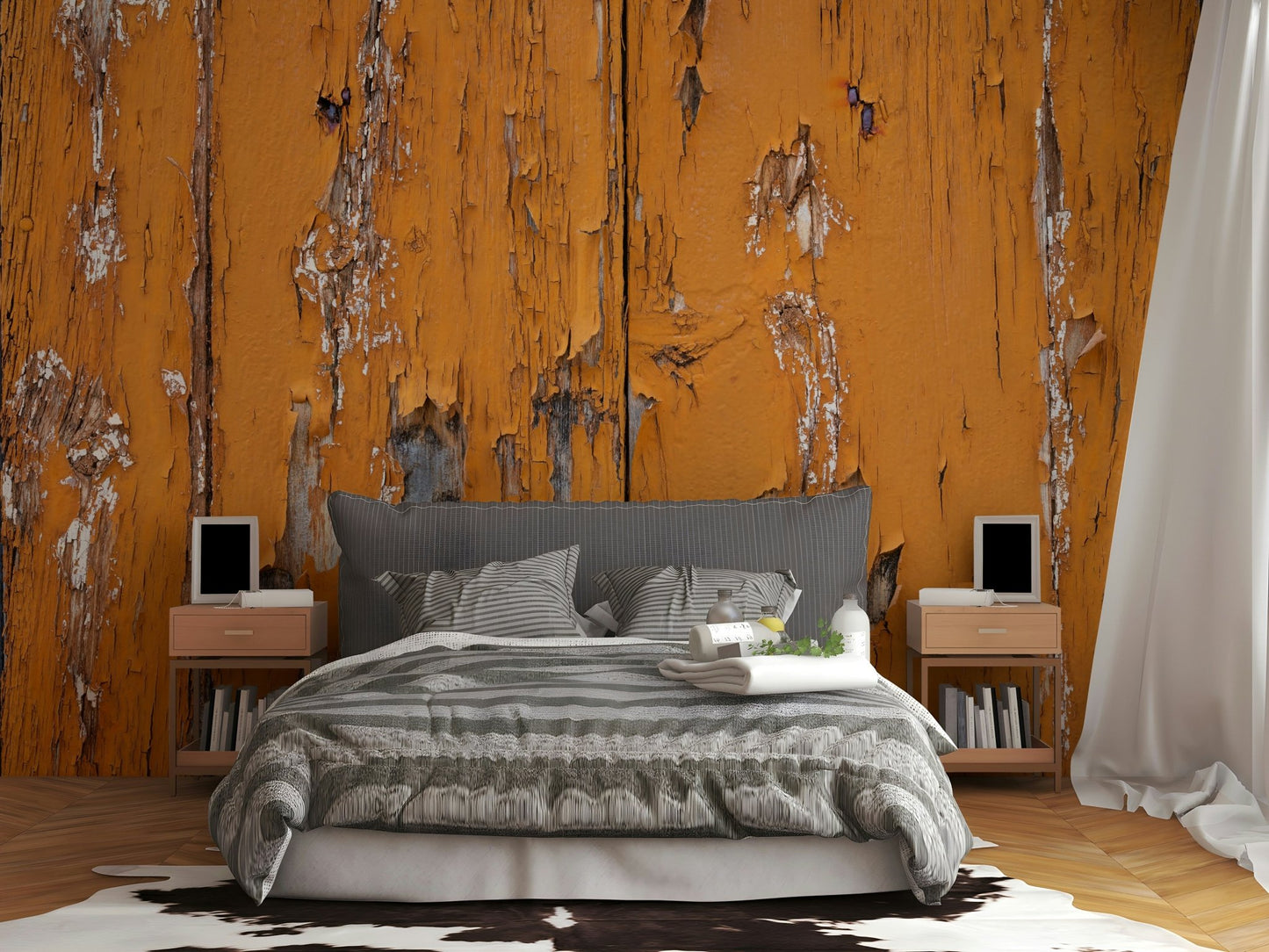 Rustic Orange Texture Wall Mural