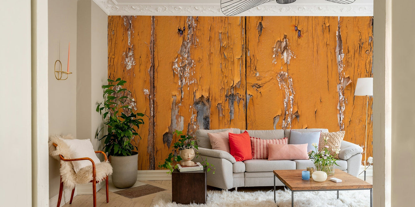 Rustic Orange Texture Wall Mural