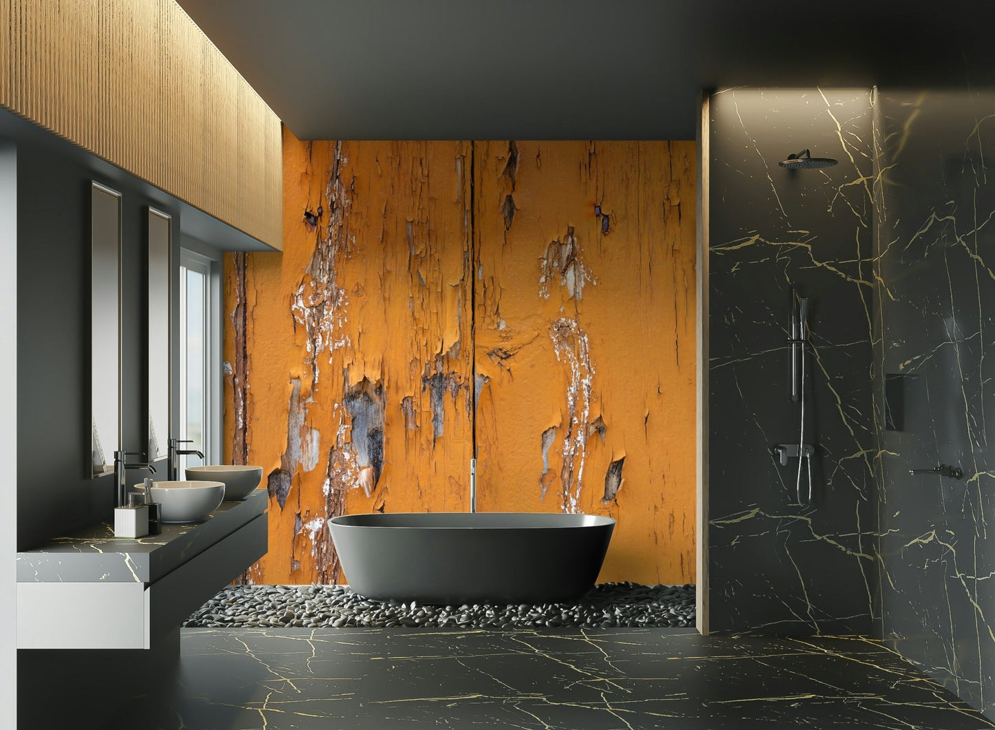 Rustic Orange Texture Wall Mural