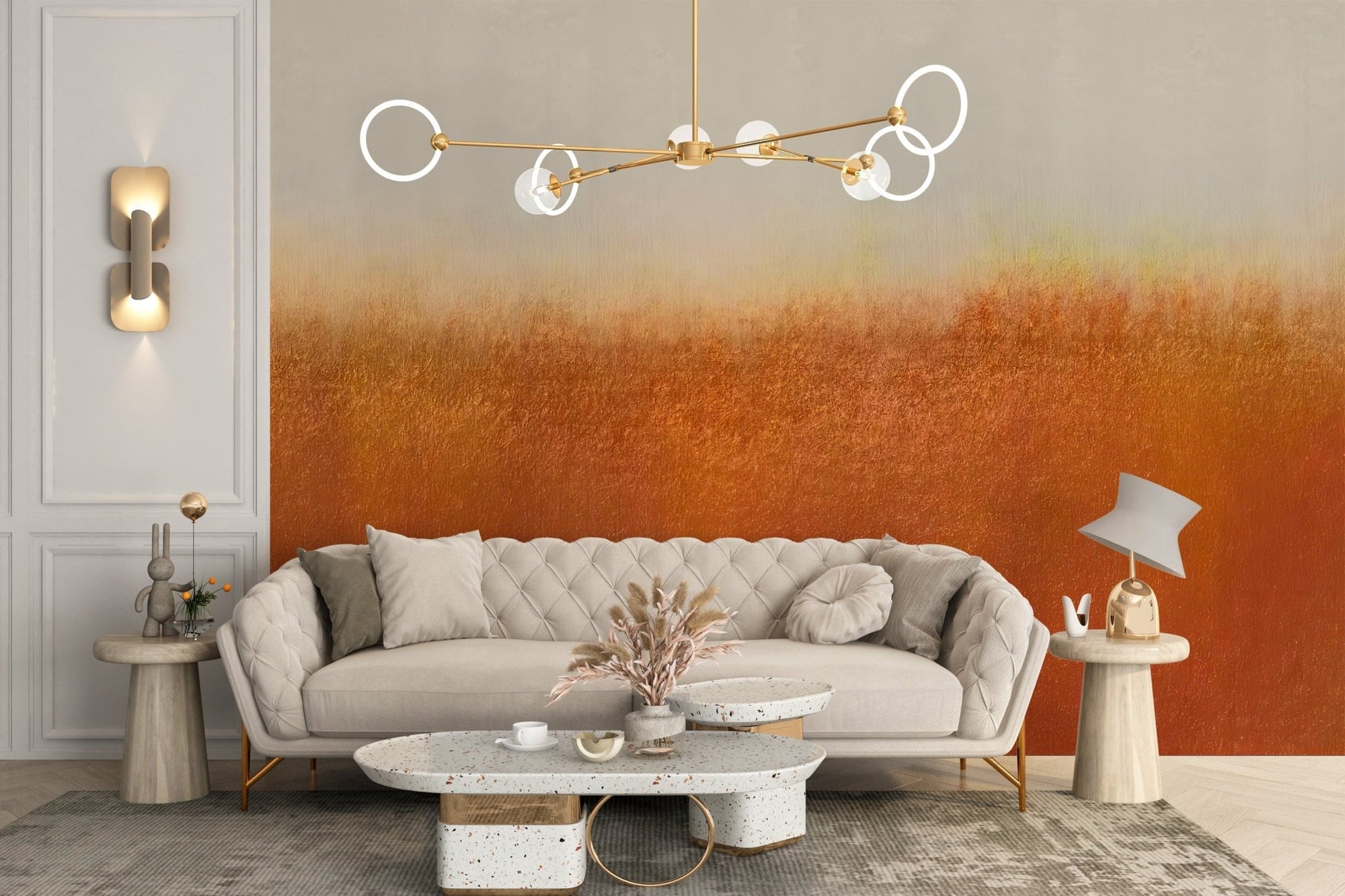 Rustic Orange Wallpaper Mural C415
