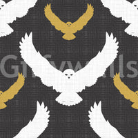 Soaring owl silhouette mural
