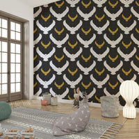Gray owl mural wallpaper
