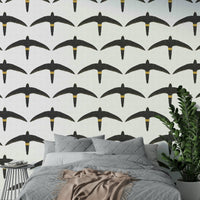 Rustic textured bird mural
