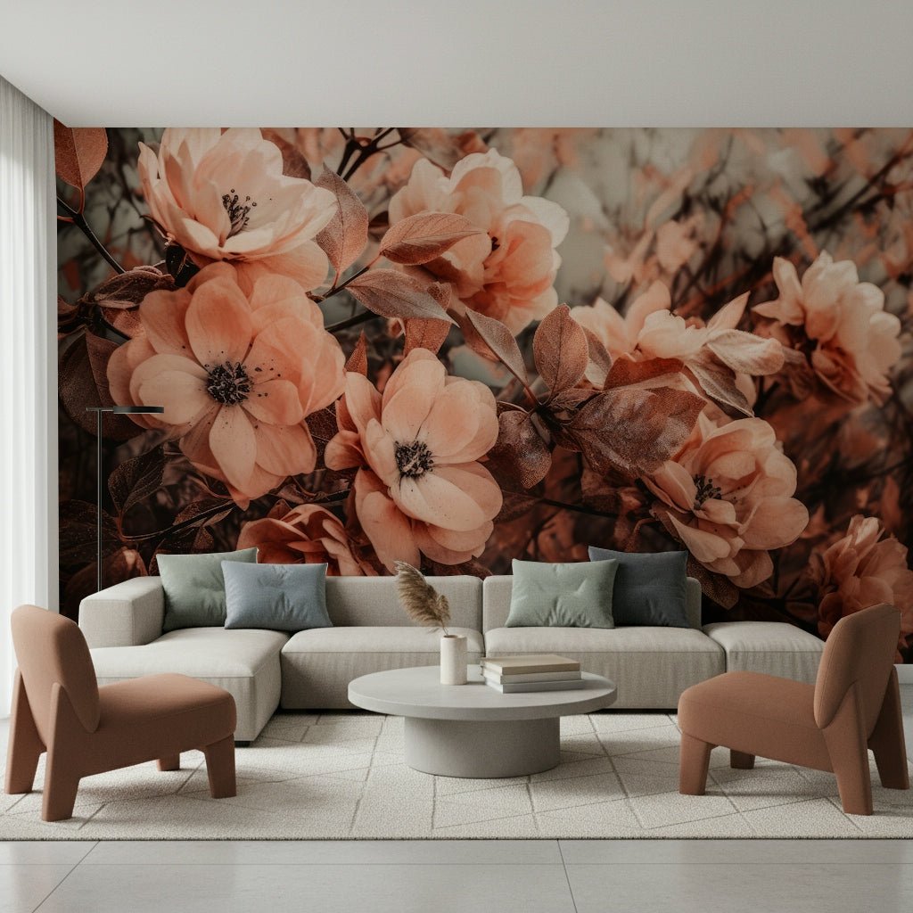 A classic soft floral wallpaper for walls.

