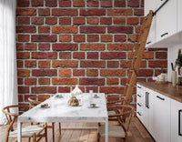 Aged masonry look in Rustic Red Brick Texture Wall Mural design