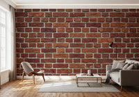 Realistic mortar detail in Rustic Red Brick Texture Wall Mural surface