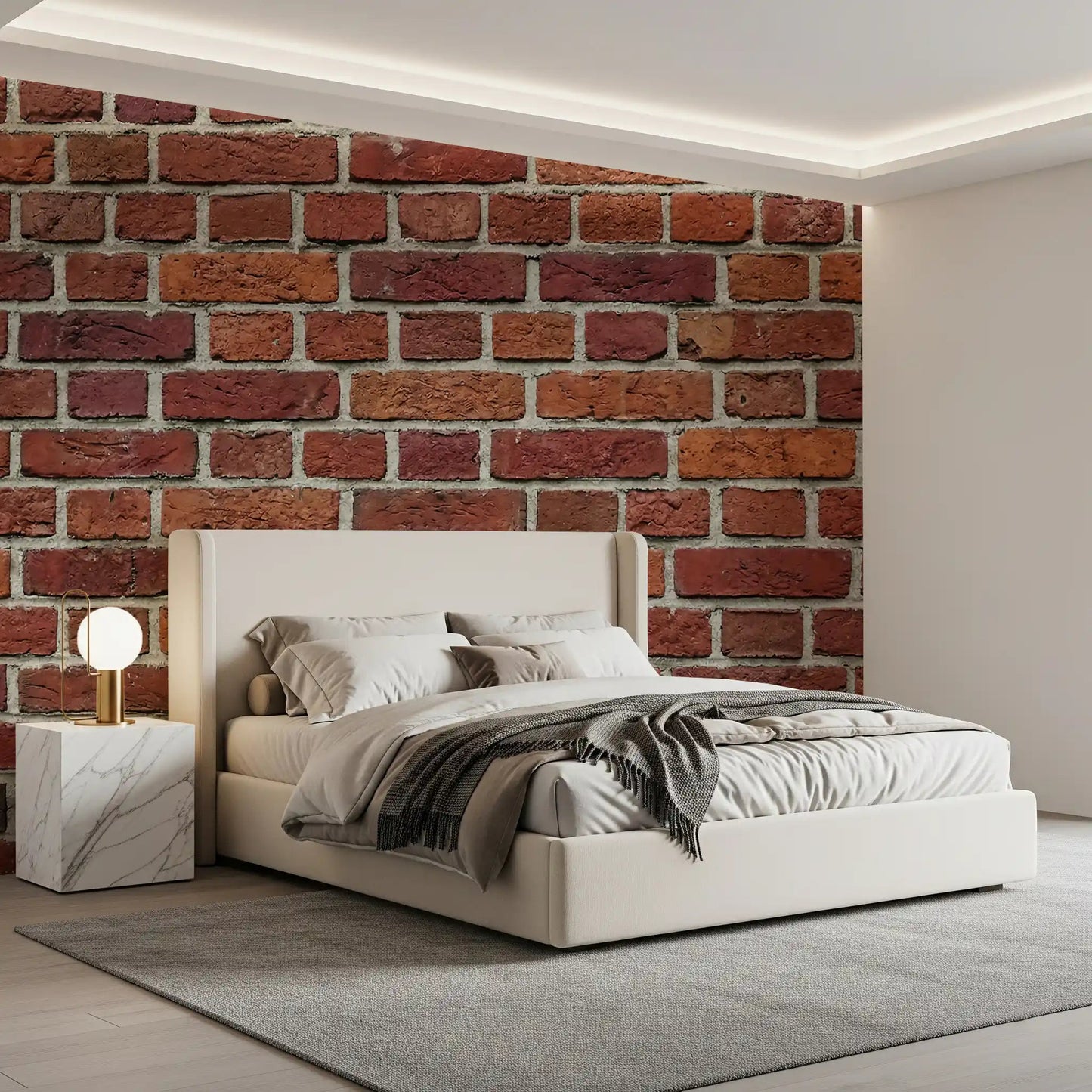 Traditional brick styling gives Rustic Red Brick Wall Mural depth, GD9431