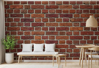 Natural mortar joints run through the Rustic Red Brick Wall Mural, GD9431