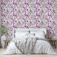 Soft botanical wallpaper with antique roses, GD943