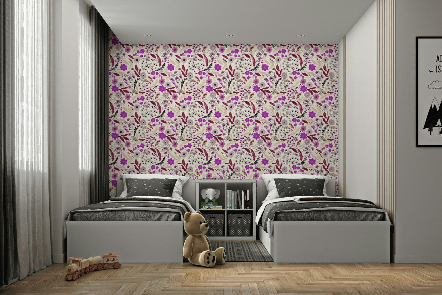 Country-inspired wallpaper with rose patterns, GD943