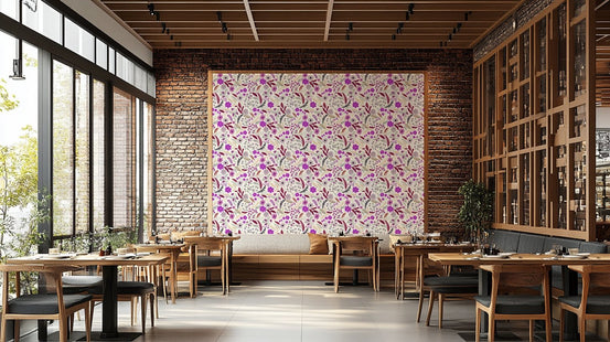 Rustic Rose Garden Wallpaper with vintage florals, GD943