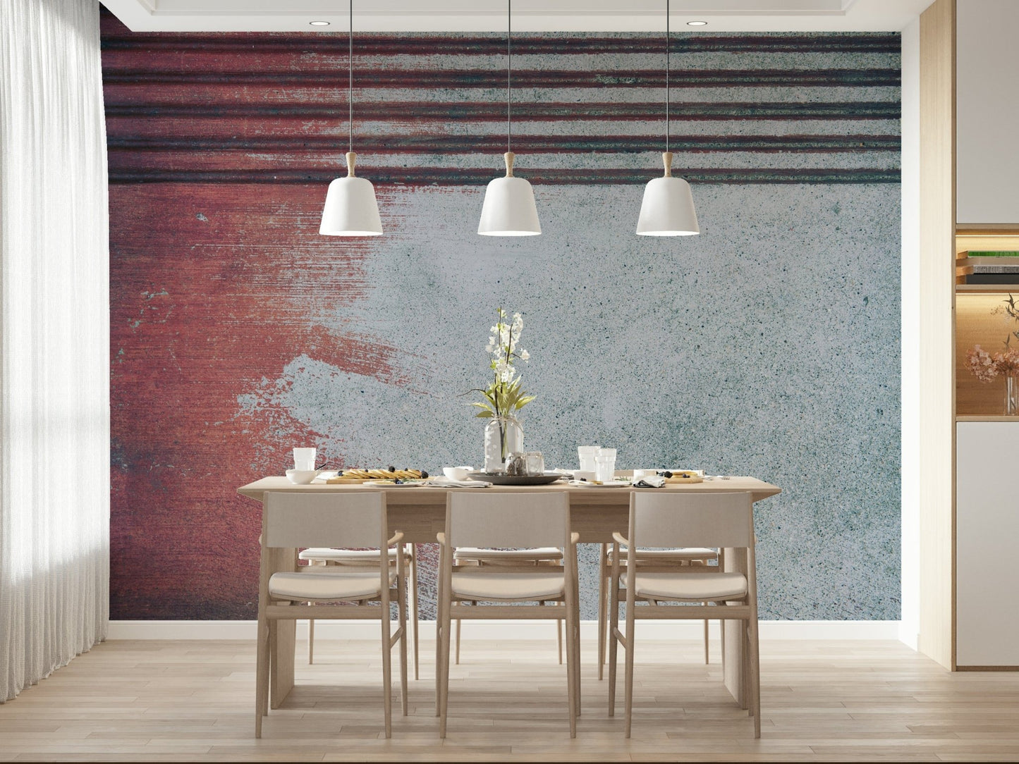 Subtle texture detail Rustic Rouge Concrete Wall Mural