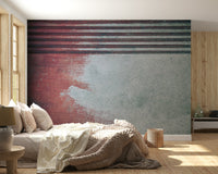 Dining area feature wall Rustic Rouge Concrete Wall Mural