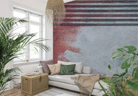 Large open space Rustic Rouge Concrete Wall Mural