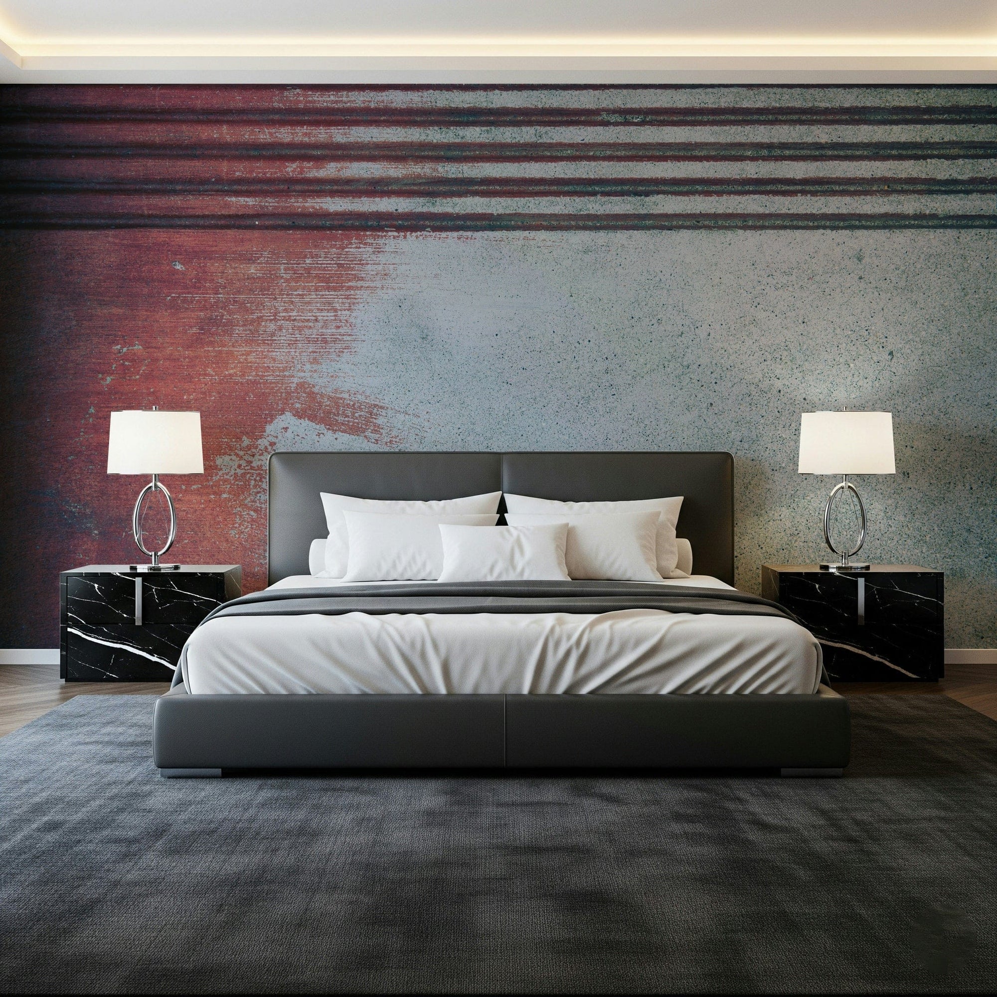 Rustic Rouge Concrete Wall Mural living room, GD6159