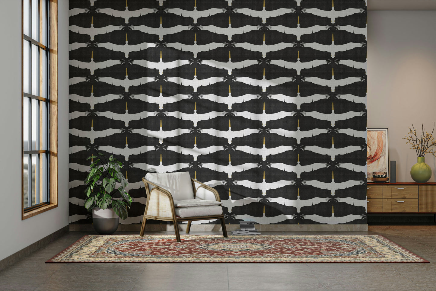 Elegant bird silhouette wallpaper
