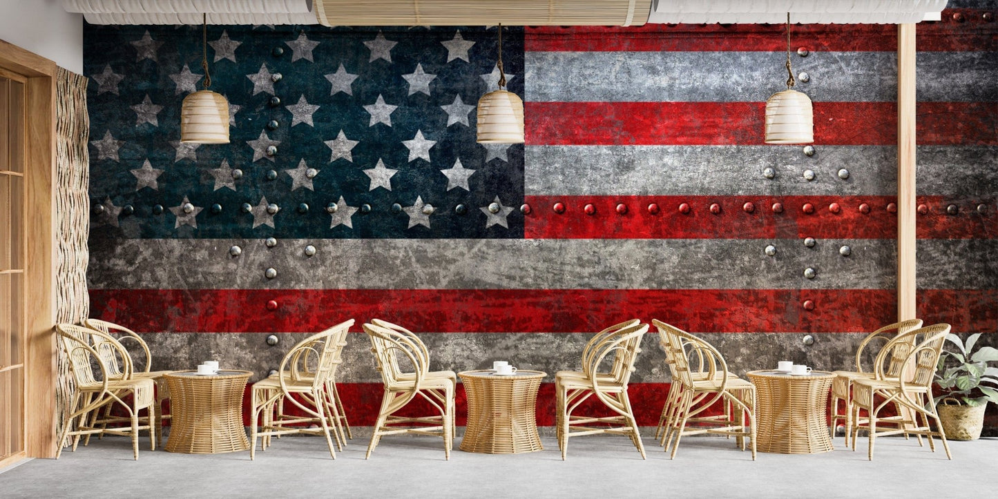 Unique steel flag wall mural restaurant style C802
