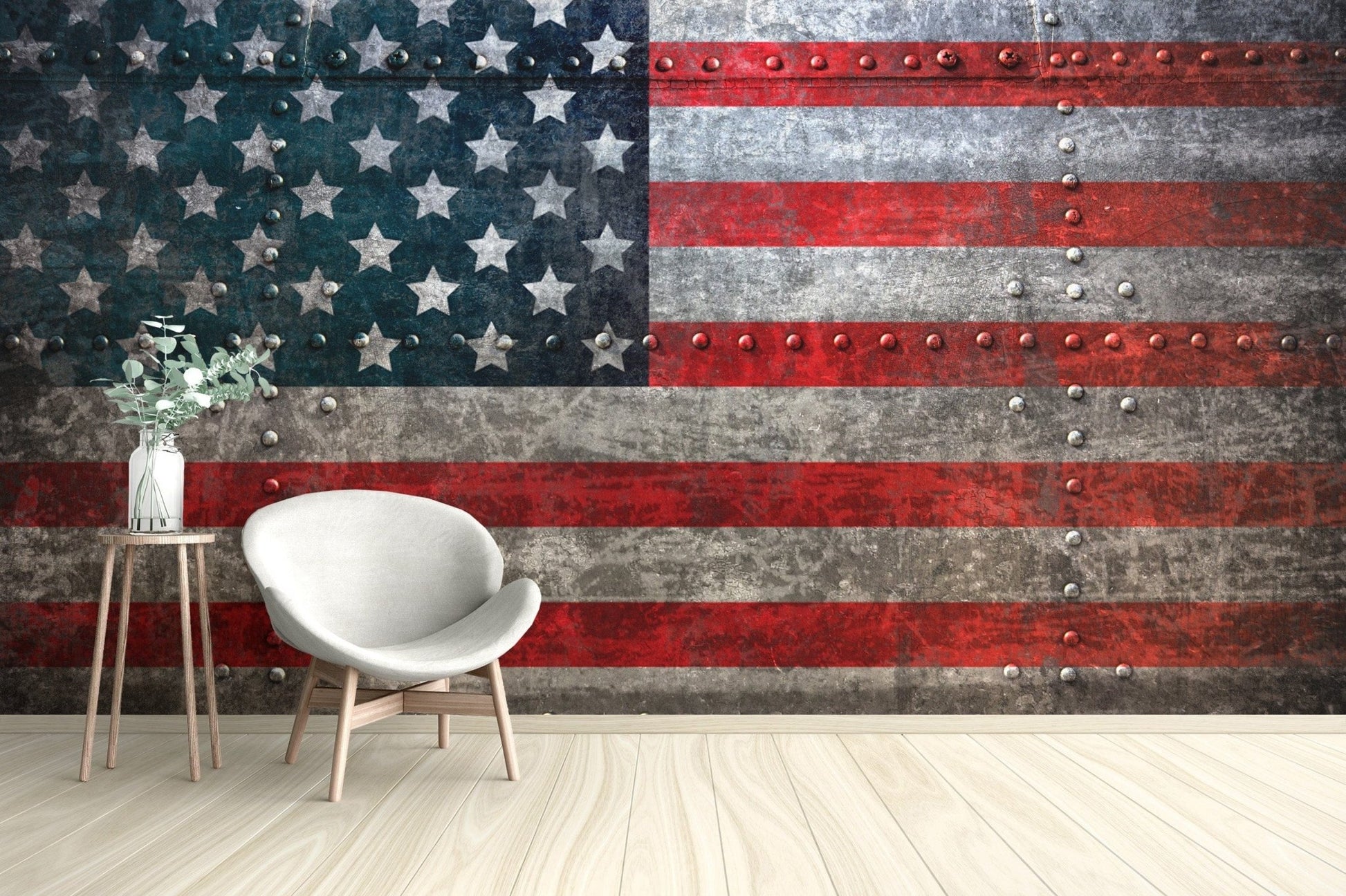 Industrial charm flag mural living room walls C802
