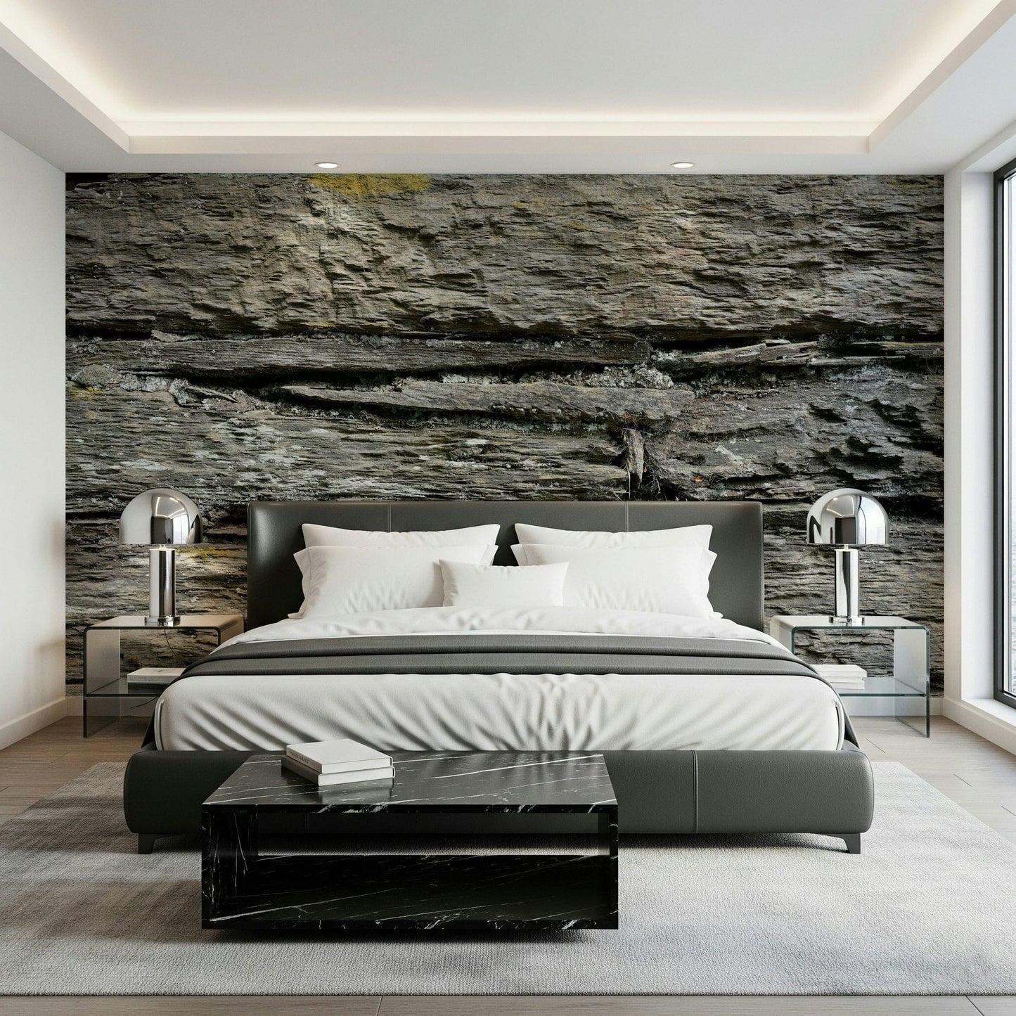 Rustic Stone Layers design installed in a modern cabin.