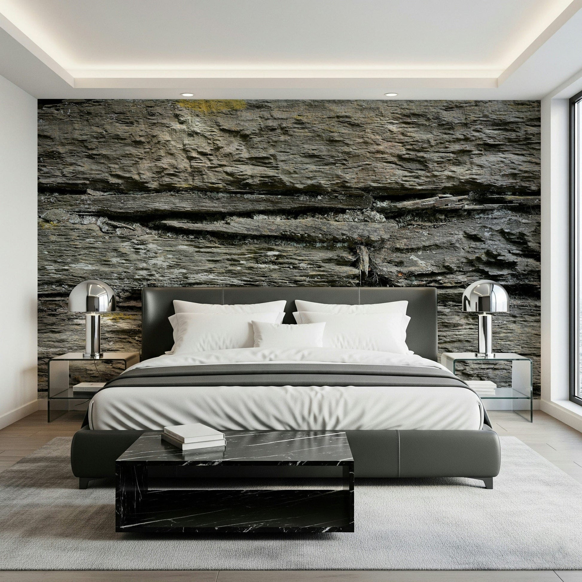 Rustic Stone Layers design installed in a modern cabin.