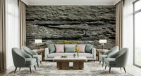 Realistic stacked stone wallpaper mural application.