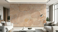 Rustic stone wallpaper for walls in modern living room.