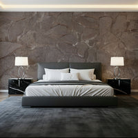 Applying the Rustic Stone Wall peel and stick wallpaper., GD6132