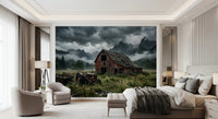 Bedroom takes on rough rural drama from this Rustic Thunder wall mural
GD9558